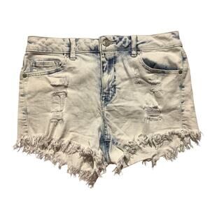 Altar’d State Denim Shorts Women’s Size 28 – Cloud Wash, Distressed, Fringe